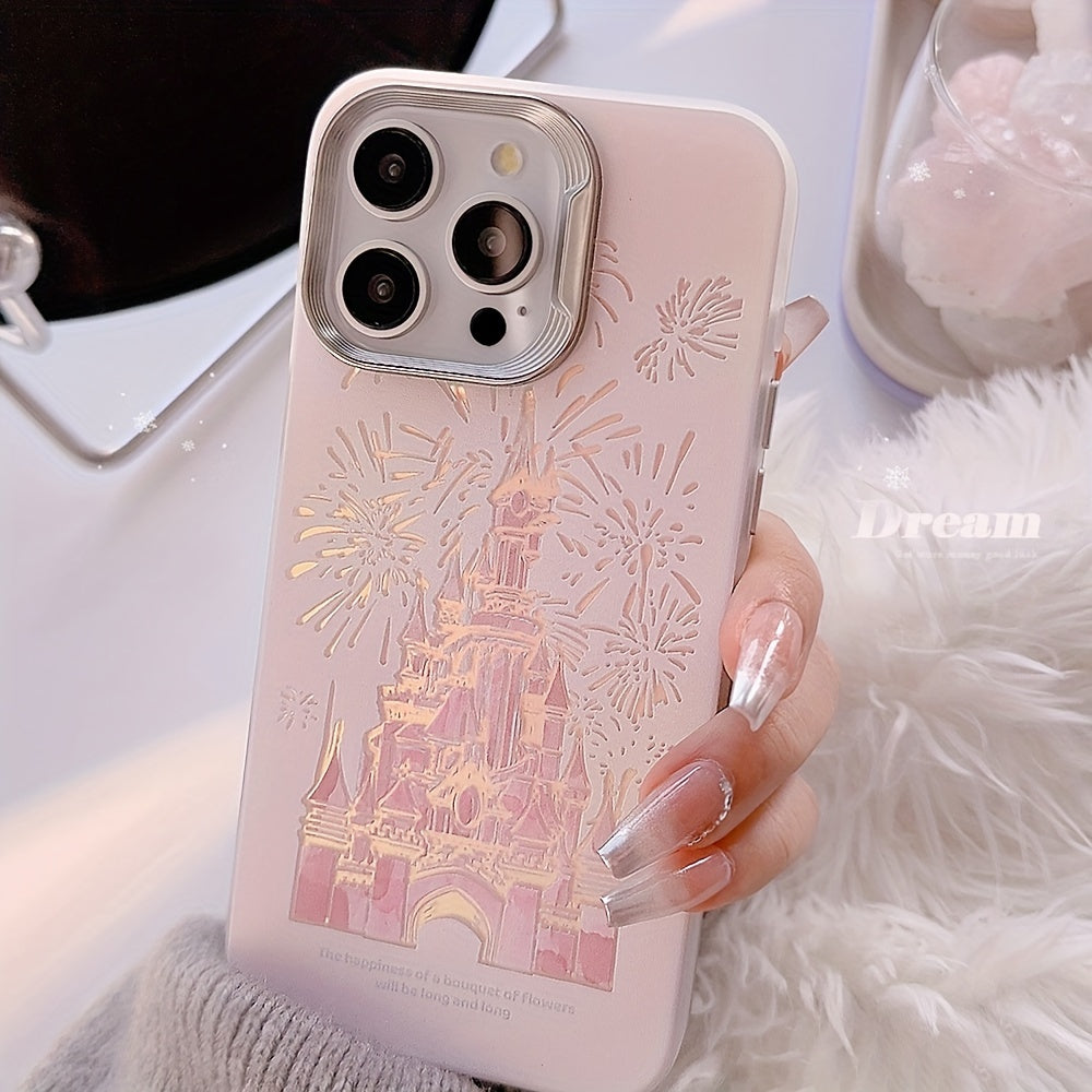 Aesthetic High-end Laser Dream Castle Fireworks Phone Case - Electroplated, Suitable for iPhone 11, 12, 13, 14, 15 Models